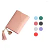 Wallets Mini Tassel Pendant Wallet Card Holder Fresh Pink Coin Purse Women Female Korean Cute Ladies Small Girl Moneybag