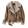Womens Leather Faux Winter Coat Tjocklek Päls Sheepskin Female Jacket Outwear Casaco Feminino 231129