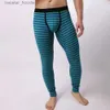 Men's Thermal Underwear Men Cotton Long Johns Thermal Underwear Winter Pajamas Tight Base Layer Leggings U Convex Peni Pouch Thermal Underpants L231130