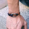 Cazibe bilezikler hiphop erkekler bilezik ayarlanabilir açık hava hayatta kalma paracord braclet erkek arkadaşı hediye adam deri braslet çıkarılabilir sörf