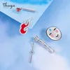 Thaya Orecchino da donna No Face Man Argento Colore Orecchino a perno Smalto Bamboo Ghibli Spirited Away Kawaii Gioielli Stud Cartoon Regalo 2105293s