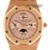 Audemar Pigue Watch Automatisk mekanisk rörelse Män armbandsur Royal Oak 120-årsjubileum 18 Carat Rose Gold 25810or OO.0944.O1 WN-3PX3