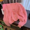 Frauen Strick Perle Diamant Herbst Winter Stricken Kunstpelz Strickjacke Oberbekleidung Pullover Koreanische Dongdaemun Hohe Qualität Kleidung