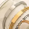 Lyx klassiska armband länkkedja kvinnor märke brev armband 18k guld pläterad rostfritt stål kristallälskare gåvor armband manschetter kedjor designer bröllop smycken