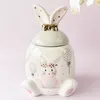 Storage Bottles Shape Container Ceramic Jar With Lid For Cookies Candy 1000ml