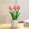 Decorative Flowers Fake Flower PU Feel Tulip Creative Indoor Ornaments Decoration Bonsai Simulation Potted Plant