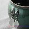 Pendientes colgantes Jade Gota de agua Joyería de piedra Blanco 925 Plata Mujeres Calcedonia china Diseñador Piedras preciosas Moda Encantos naturales