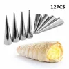 Nuovo 6/12/24pcs Cucina In Acciaio Inox Coni di Cottura Corno Pasticceria Rotolo Muffa Della Torta A Spirale Croissant Al Forno Tubi Biscotto Dessert Strumento ZXH