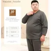 Men's Thermal Underwear Men's Plus Size Thermal Underwear Suit Plus Fertilizer Enlarged Winter Plus Fleece Thickened Cold-Proof Thermal Tops and Pants L231130