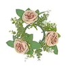 Guirnalda de rosas de flores decorativas, corona Artificial, candelabro realista, decoración elegante para el hogar y la boda, simulación para fiesta