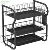 Pot Lid Holders Dish Drainer Rack Holder Dish Drying Rack Plate Dish Cup Cutlery Drainer Rack Plates Holder with Mug Holder and Cutlery 231129