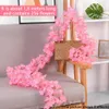 Gedroogde Bloemen 18m Kunstmatige Sakura Wijnstok Bruiloft Buiten Tuin Rozenboog Home Decor Kerst Zijde Plakboek Achtergrond Muur Planten 231130