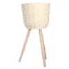 Decorative Flowers 1pc Flower Pot Indoor Tall Stand Straw Planter Display Rack