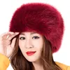 Beanies Beanie/Skull Caps Elegant Women Fur Hat Kvinnors vinter varma mjuka fluffiga faux ryska kosack cap damer skidhattar Bonnet Davi22