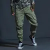 Herrbyxor högkvalitativa khaki casual byxor män militär taktisk joggar kamouflage last byxor multi-fickor fashions svarta armébyxor 231129
