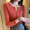 Kvinnors stickor Crop Ladies Sweaters Short Cardigan Sticked Top For Women Fashion 2023 Collection Clothes Korean Luxury Jumper Long Sleeve