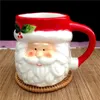 Bouteilles d'eau Creative Noël tasse en céramique dessin animé Père Noël bonhomme de neige wapiti couple tasses ménage vaisselle fille garçon cadeau 231129
