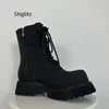 Boots Black Lace Up High Top Men British Style Big Head Thick Bottom Zip Chelsea Ankle Work Couple Shoes 231130