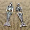 Charms 2pcs/Lot 18x75mm Retro Style Arm Adjustable Mermaid Skeleton Pendant Punk Necklaces DIY Charm Metal Jewelry Crafts Making