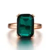 Natuurlijke Smaragd Ring Zirkoon Diamanten Ringen Voor Vrouwen Engagement Trouwringen Met Groene Edelsteen Ring 14K Rose Goud Fijne Sieraden Y2686