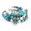 Bracelet en pierre naturelle en grande quantité 108 collier de yoga Mala bijoux en Amazonite S mate 2023 brins de perles en goutte