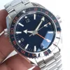 Luxus-Herrenuhr 43,5 mm Zifferblatt Saphirglas Gleitschloss automatische mechanische Keramik runde Uhren Nylonband wasserdichte Armbanduhren für Herren