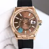 Mens Watch Designer Relógios de Alta Qualidade Relógios de Luxo SKY Máquinas Automáticas 2813 Movimento Relógios 904L Aço Inoxidável Luminosa Safira À Prova D 'Água Com Caixa