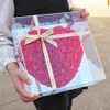 Kunstblumen-Grün, 18 cm, Rose, Stimmungstagsgeschenk für Freundin, komplette rote PE-Herzform, Hochzeits-/Geburtstagsgeschenk 231130