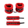 Produtos de massagem Algemas de pelúcia Brinquedos Sexy com Máscara de Olho para Homens Mulheres Bdsm Bondage Fetiche Escravo Roleplay Restrições Flertando Trajes Eróticos