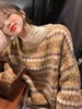 Kadın Sweaters Kış Triko Külot Kazak Kazak Kadınlar İçin Üst Mavi Vintage Uzun Gevşek Autres Terler Sıcak Kore Moda Kawaii Jersey Jumper 231130