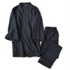 Japanese Traditional Bathrobe Pajamas Sets Kimono Sleepwear for Man Yukata Nightgown Cotton Leisure Wear Louge 210918230t