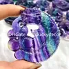 Bellissima fluorite naturale Dragon Fox Sculpture Arts Well-Cut Rainbow Quartz Crystal Sun Moon Statue Gemstone Drago Yin Yang Tai Chi Figurina Speciale Collezione