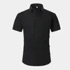 Camicie casual da uomo Estate Uomo Lino Cotone Light Business Manica corta Solido Slim Fit Rosso Nero Bianco Camisa maschile Taglia USA S-XXL