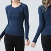 LL 2.0 NOUVEAU T-Shirt de Yoga de Sport à Manches Longues pour Femmes, séchage Rapide, col Rond, Yoga, Course à Pied, Top de Fitness, Collants Absorbant la Sueur, MEILLEUR