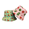 Wide Brim Hats Watermelon Printed Fisherman's Hat Ladies Fresh Visor Men's Outdoor Casual Double Sided Summer Cloth Sun