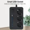 Strömremsor Förlängningssladdar Surge Protectors EU Plug AC Outlet Strip Multiprise Smart Home Cord Electrical Socket 6 USB Port 31A Telefonladdningsnätverksfilter 231130