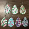 Bengelen oorbellen print palm ananas monstera boom flamingo faux lederen traan voor vrouwen zomer mode sieraden groothandel