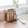 Pot Lid Holders Pot Lid Holder Iron Cutting Board Holder Stand Kitchen Organize Rack Hanging Board Shelf Pan Lid Cover Storage Rack Kitchen Tool 231129