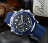 Watchmen 2023 2024 New Brand Original Business Men Panerasiss Omegas Watches Classic Round Case Quartz Watch Wristwatch Clock Mens Watch Rubber Watch Band ome-05