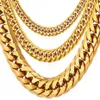 Ketten U7 Halsketten für Männer Miami Cuban Link Goldkette Hip Hop Schmuck Lange dicke Edelstahl Big Chunky Halskette Geschenk N453238R