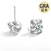 0.5ct Véritable moissanite Moisanne pierre boucles d'oreilles pour dames 925 en argent sterling cadeau d'anniversaire de fiançailles de mariage avec boîte à bijoux