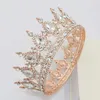 Reine roi diadèmes et couronnes de mariée femmes couleur or Rose cristal casque diadème mariée mariage cheveux bijoux accessoires H0827253F