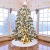 Décorations de noël arbre blanc jupe en peluche décoration pour joyeux fête fausse fourrure tapis de noël décor année maison Navidad1