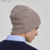 Beanie/Skull Caps % Australian Wool Winter Knit Slouchy Beanie Hat Cashmere Skallies Hats For Men Women Caps Q231130