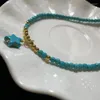 Pendentif Colliers Simple Turquoises Boho Collier Ras Du Cou Femmes Chic Court Perlé Couches Collier OL Vacances Bijoux En Gros Goutte