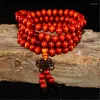 STRAND YOGA 108 kralen Rozaria -armband 8 mm Natuurlijke sandelhout Boeddhistische Boeddha Wood Gebed kralen Lotus OM