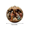 Décorations de Noël 5pcs Nativité Arbre de Noël Pendentif Jésus-Christ Ornements suspendus 2D Année Acrylique Exquis Intérieur Crèche Décor 231129