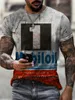 new men's casual round neck short sleeve digital printing slim fit Pullover men's T-shirt