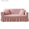Stol täcker högkvalitativ seersucker soffa täckning för vardagsrum soffa kjol anti-damm unik mjuk slipcover för soffa soffomslag Q231130