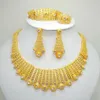 Dubai Gold Color Jewelry Sets For Big Necklace African Women Italian Bridal Wedding Accessories202s